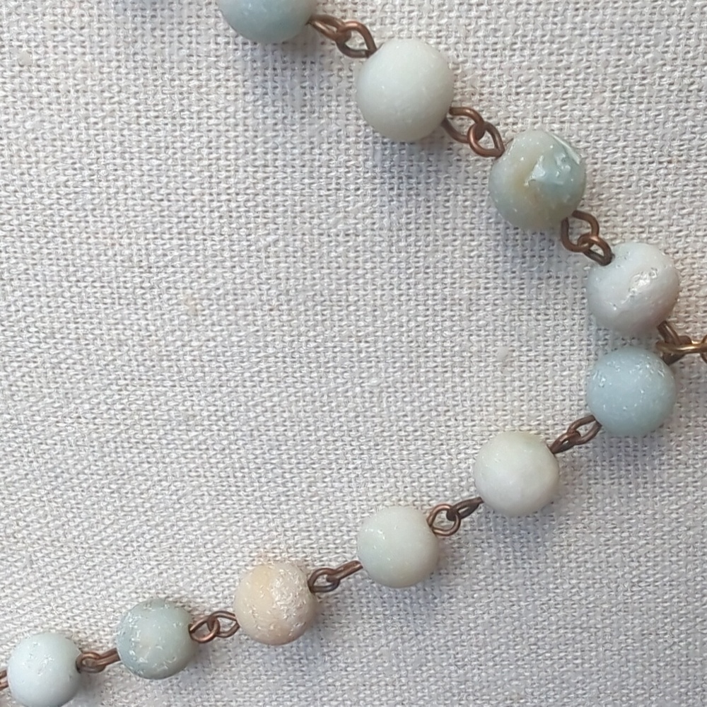 Amazonite Stone Pullover Necklace 32" - image 4